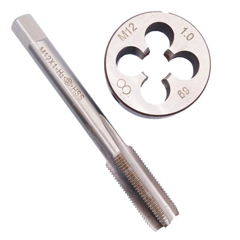 Yodaoke HSS M12 x 1mm Tap and M12 x 1.0mm Die Metric Thread Right Hand - Image 1